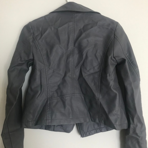 Gray Faux Leather Jacket - Picture 3 of 5